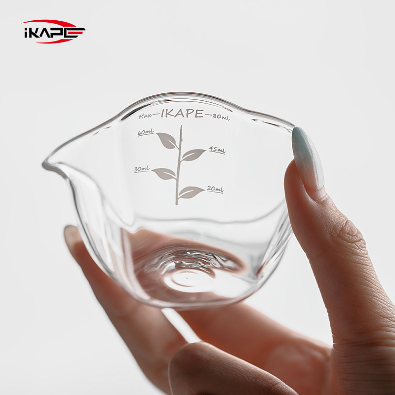Espresso Shot Glass - IKAPE パンプキンコンセントレートカップ – イタリアンエスプレッソグラスカップ（オンス目盛り付き）、80ml ショットグラス（鷲のくちばし型注ぎ口付き）