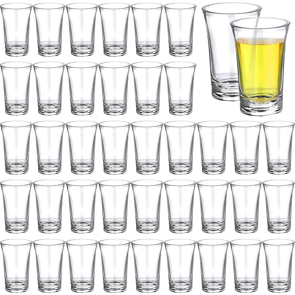 Espresso Shot Glass - 1.2オンスのアクリル製ショットグラス、厚底プラスチック製クリアショットグラスカップ、ウォッカ、ウイスキー、テキーラ、エスプレッソ、リキュール用のバルクセット