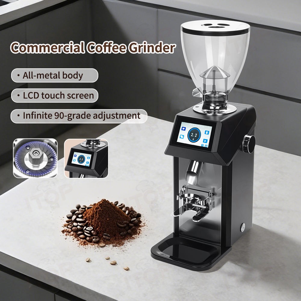 ITOP コマーシャル 74mm フラット刃式 全金属製ボデ - Coffee Grinder Burr Flat のレビューと価格