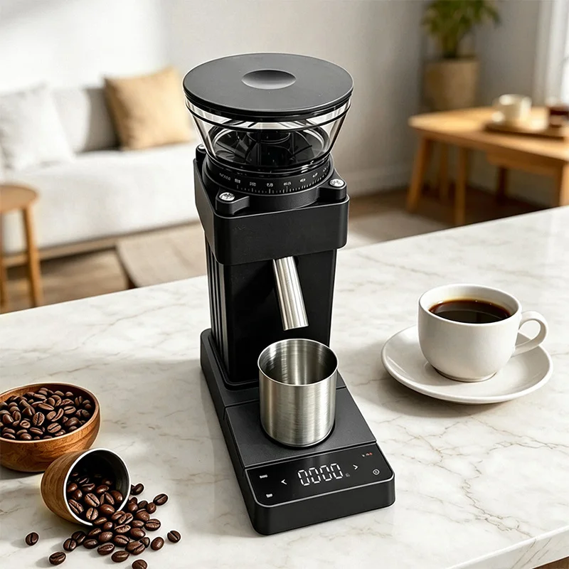 スケール付きコーヒーグラインダー、60段階調整機能、ポーショ - Coffee Grinder Burr Flat のレビューと価格