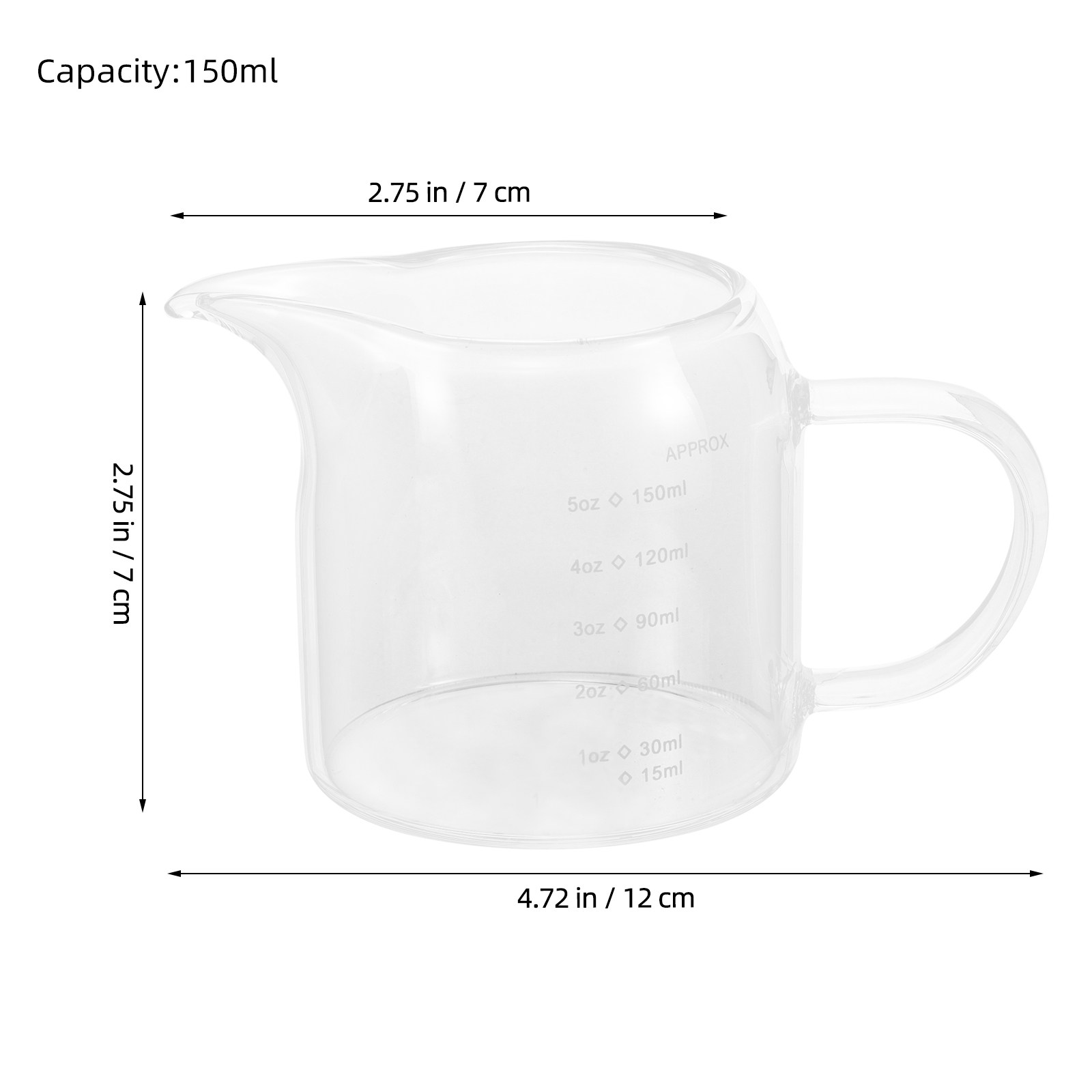 ガラス製計量カップ 150ml 5oz 透明目盛付き エスプ - Espresso Shot Glass のレビューと価格